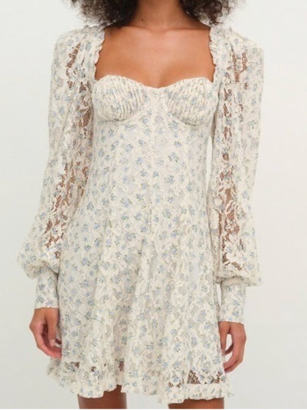 For Love & Lemons “Donna” Floral Long Sleeve Mini Dress - Size M